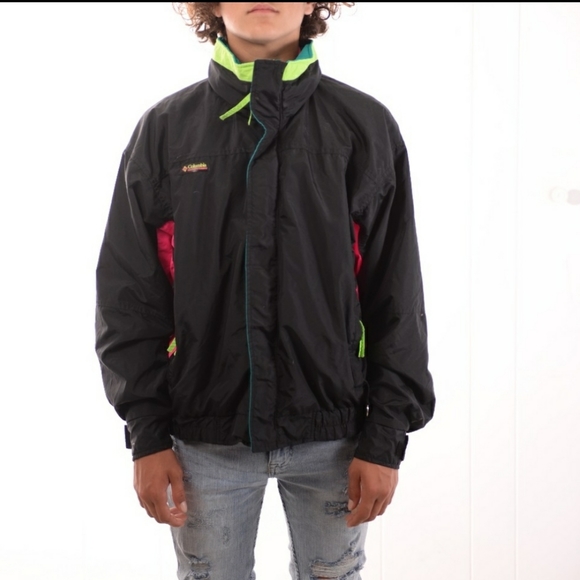 Vintage 90s Neon Retro Columbia Coat - Picture 2 of 14